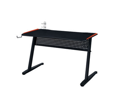 ACME 93125 Dragi Gaming Table with USB Port, Black & Red Finish