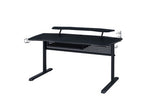 ACME 93132 Vildre Gaming Table with USB Port, Black Finish