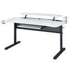 ACME 93134 Vildre Gaming Table with USB Port, Black & White Finish  1