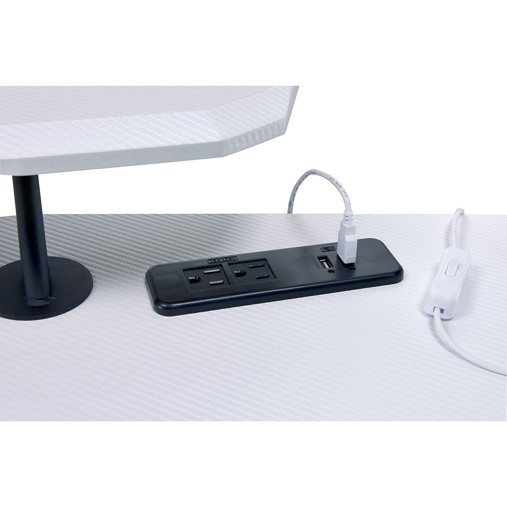 ACME 93134 Vildre Gaming Table with USB Port, Black & White Finish  6