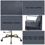 ACME 93165 Tinzud Office Chair, Gray Leather