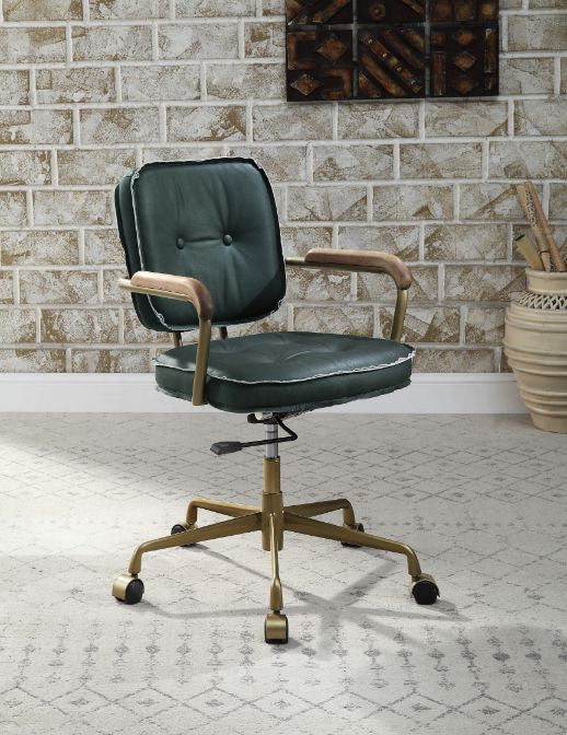 ACME 93171 Siecross Office Chair, Emerald Green Leather