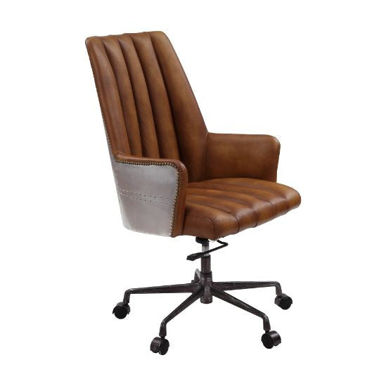 ACME 93176 Salvol Office Chair, Sahara Leather & Aluminum