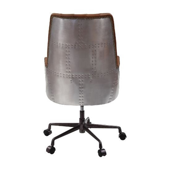 ACME 93176 Salvol Office Chair, Sahara Leather & Aluminum