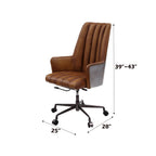 ACME 93176 Salvol Office Chair, Sahara Leather & Aluminum