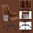 ACME 93176 Salvol Office Chair, Sahara Leather & Aluminum