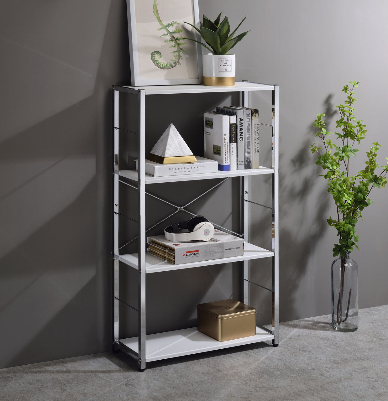 ACME 93192 Tennos White Book Shelf  2