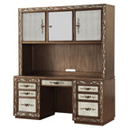 ACME 93790 Orianne Computer Desk & Hutch, Antique Gold (1Set/2Ctn)