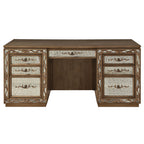 ACME 93790 Orianne Computer Desk & Hutch, Antique Gold (1Set/2Ctn)