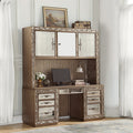 ACME 93790 Orianne Computer Desk & Hutch, Antique Gold (1Set/2Ctn)