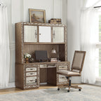 ACME 93790 Orianne Computer Desk & Hutch, Antique Gold (1Set/2Ctn)