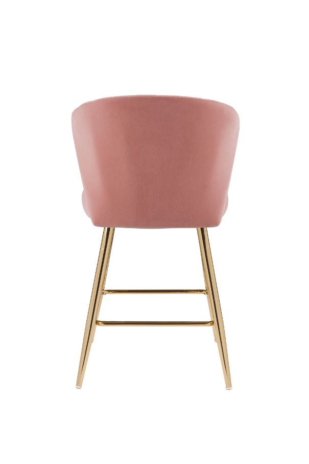 ACME 96090 Rizgek Counter Height Chair, Pink Velvet & Gold Finish
