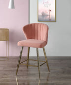 ACME 96090 Rizgek Counter Height Chair, Pink Velvet & Gold Finish