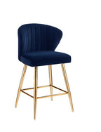 ACME 96092 Rizgek Counter Height Chair, Blue Velvet & Gold Finish