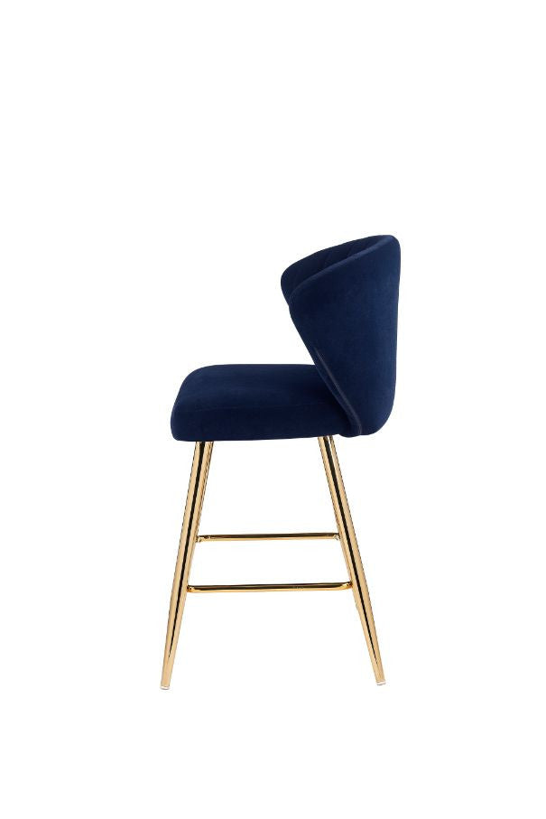 ACME 96092 Rizgek Counter Height Chair, Blue Velvet & Gold Finish