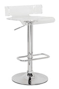 ACME 96260 Rania Adjustable Stool with Swivel, Clear & Chrome, 22"~31" Seat Height