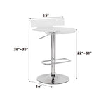 ACME 96260 Rania Adjustable Stool with Swivel, Clear & Chrome, 22"~31" Seat Height