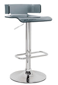 ACME 96261 Rania Adjustable Stool with Swivel, Gray & Chrome, 22"~31" Seat Height