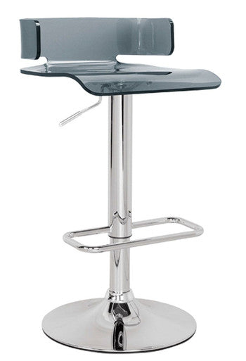 ACME 96261 Rania Adjustable Stool with Swivel, Gray & Chrome, 22"~31" Seat Height