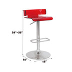 ACME 96262 Rania Adjustable Stool with Swivel, Red & Chrome, 22"~31" Seat Height