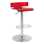 ACME 96262 Rania Adjustable Stool with Swivel, Red & Chrome, 22"~31" Seat Height