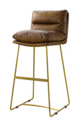 ACME 96401 Alsey Bar Chair (1 Piece), Saddle Brown Top Grain Leather