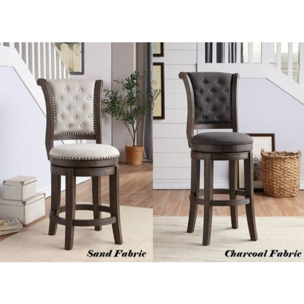 ACME 96455 Glison Counter Height Chair, Beige Fabric & Walnut