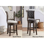 ACME 96455 Glison Counter Height Chair, Beige Fabric & Walnut