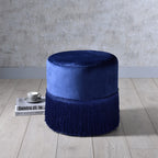 ACME 96466 Clivia Ottoman, Midnight Blue Velvet