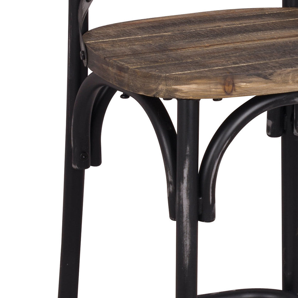 ACME 96640 Zaire Bar Chair (1 Piece), Antique Black & Antique Oak, 29" Seat Height  2