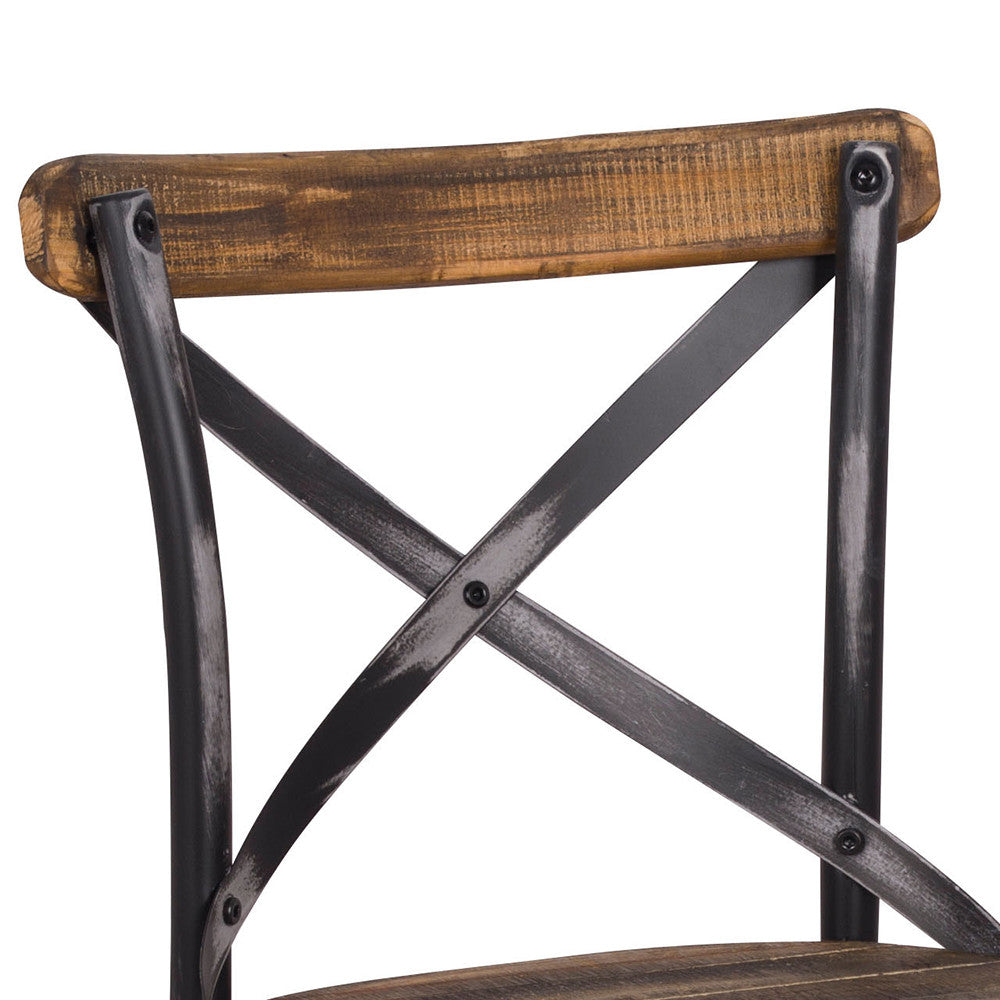 ACME 96640 Zaire Bar Chair (1 Piece), Antique Black & Antique Oak, 29" Seat Height  3