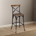 ACME 96640 Zaire Bar Chair (1 Piece), Antique Black & Antique Oak, 29" Seat Height