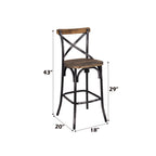 ACME 96640 Zaire Bar Chair (1 Piece), Antique Black & Antique Oak, 29" Seat Height  5