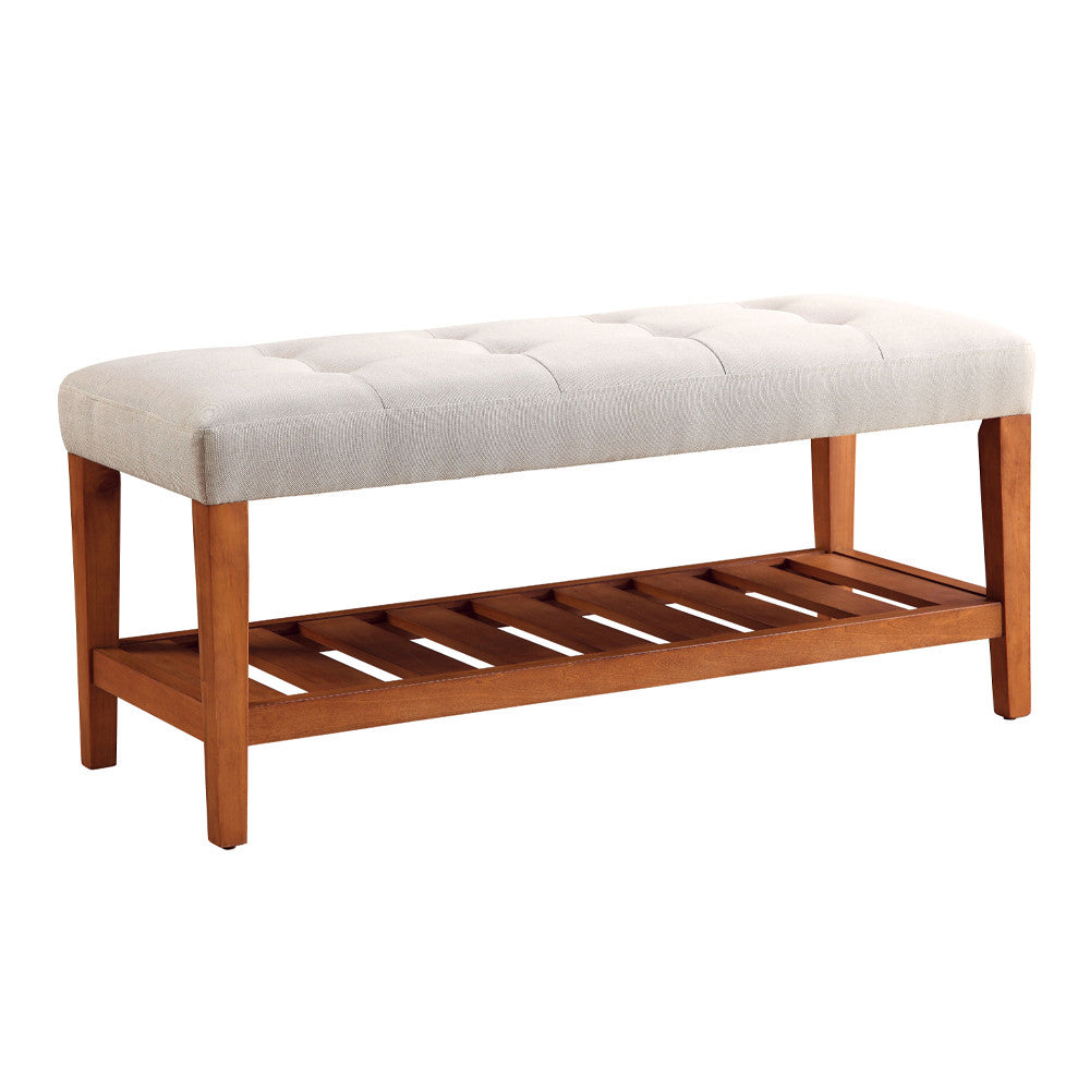 ACME 96680 Charla Bench, Light Gray & Oak