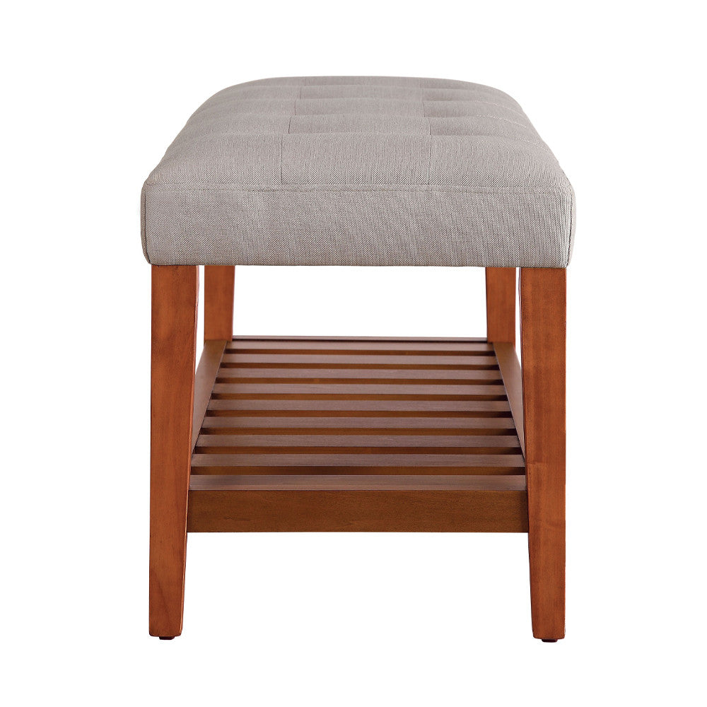 ACME 96680 Charla Bench, Light Gray & Oak