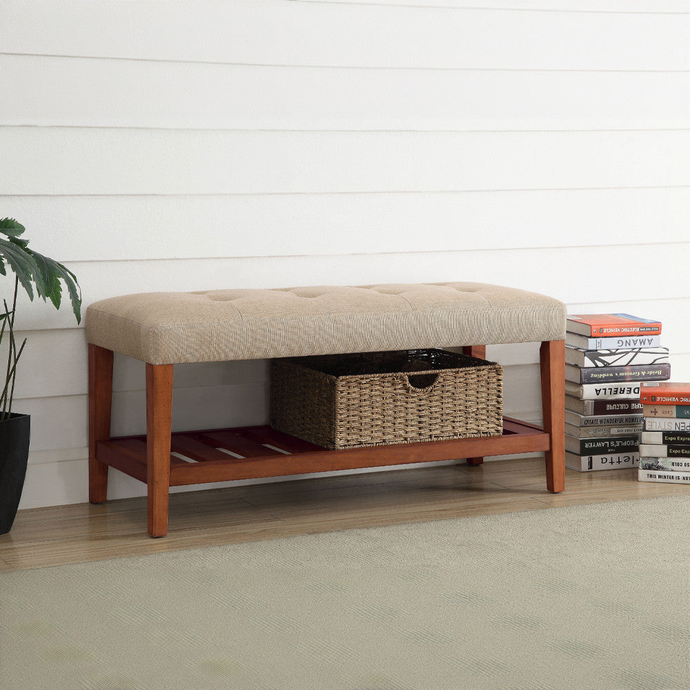 ACME 96682 Charla Bench, Beige & Oak
