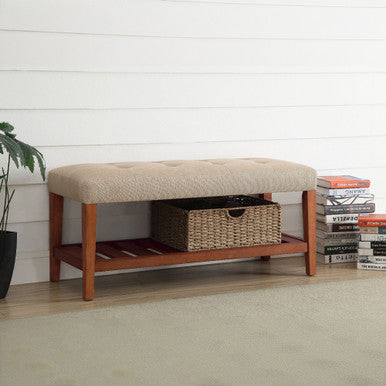 ACME 96682 Charla Bench, Beige & Oak