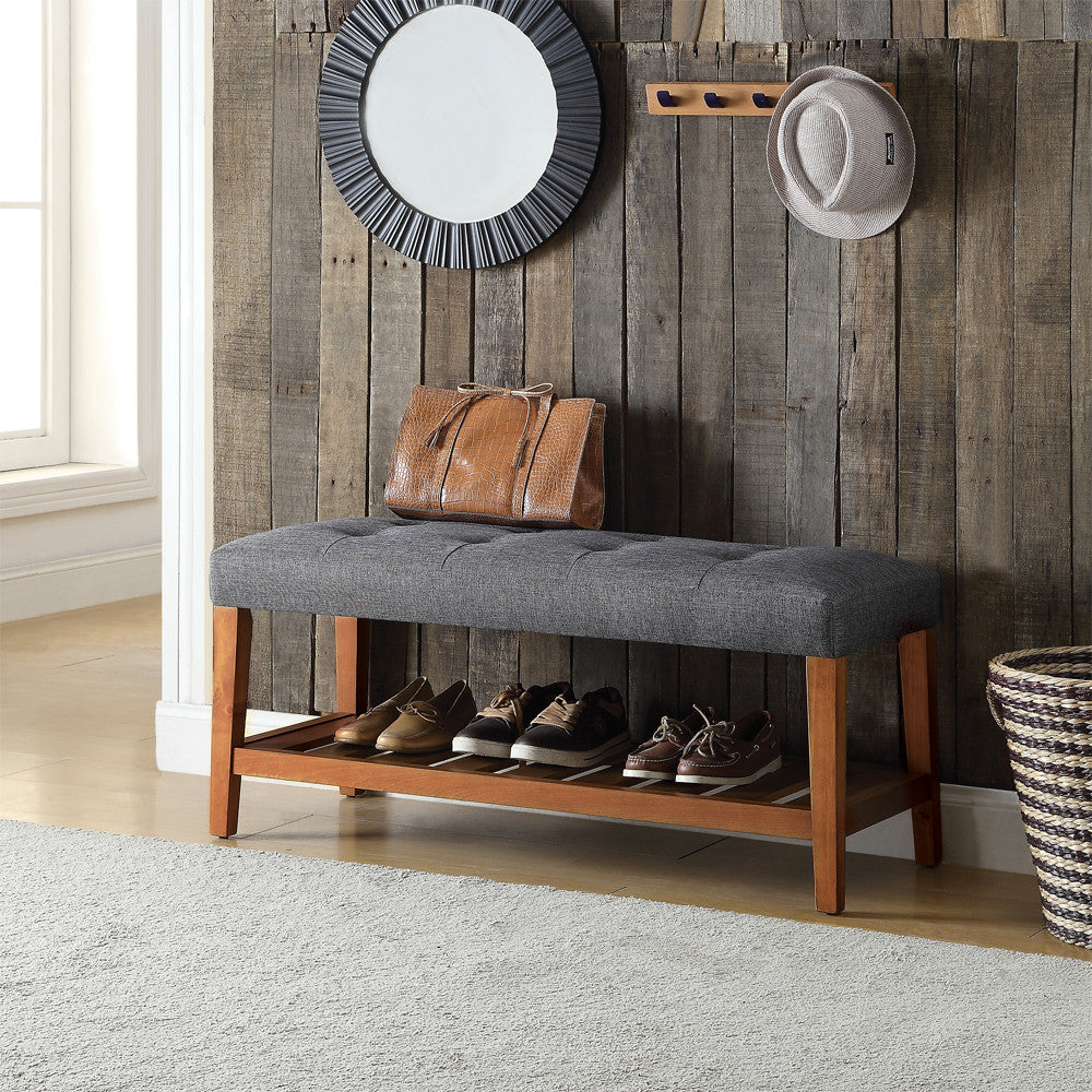 ACME 96686 Charla Bench, Gray & Oak