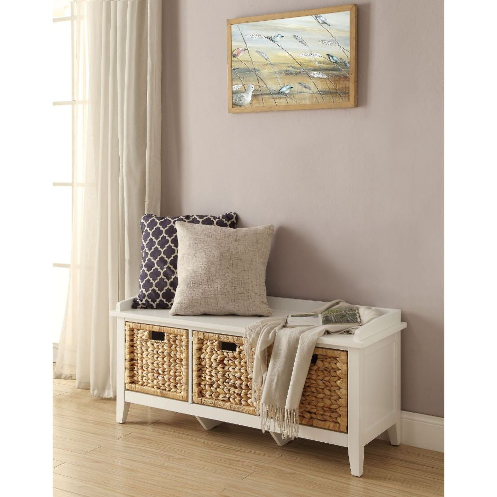 ACME 96759 Flavius Bench with Storage, White