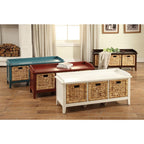 ACME 96759 Flavius Bench with Storage, White