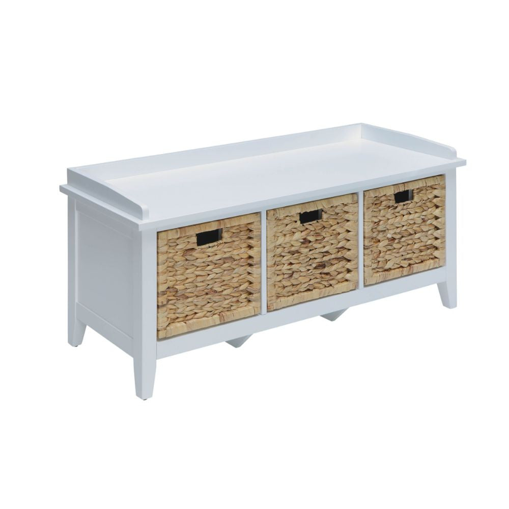 ACME 96759 Flavius Bench with Storage, White