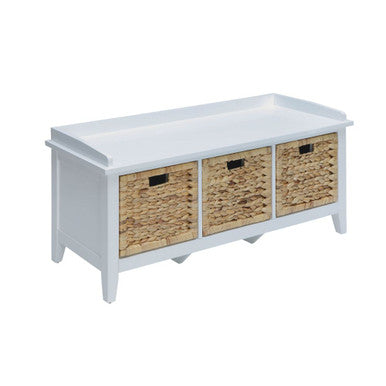 ACME 96759 Flavius Bench with Storage, White