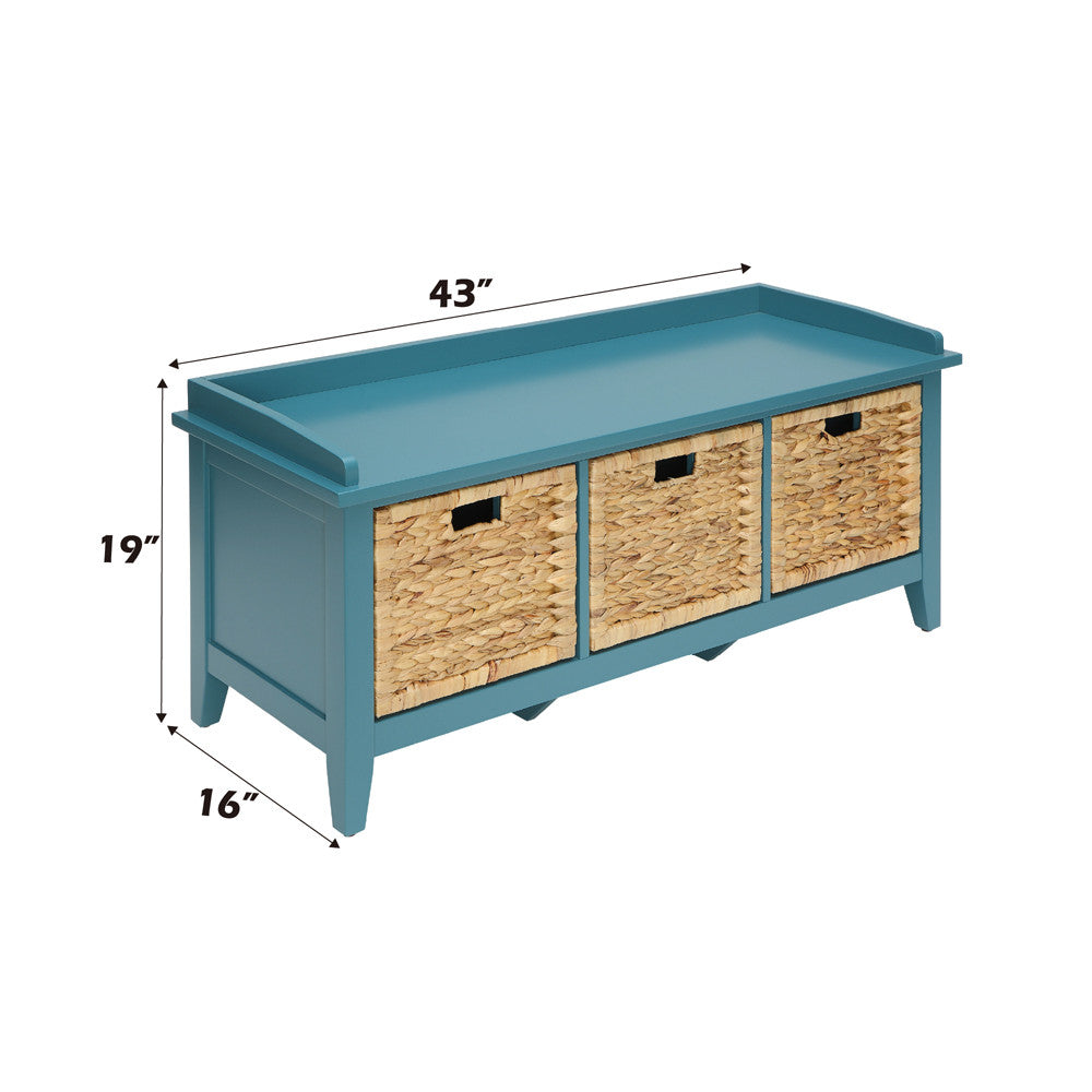 ACME 96761 Flavius Bench with Storage, Teal