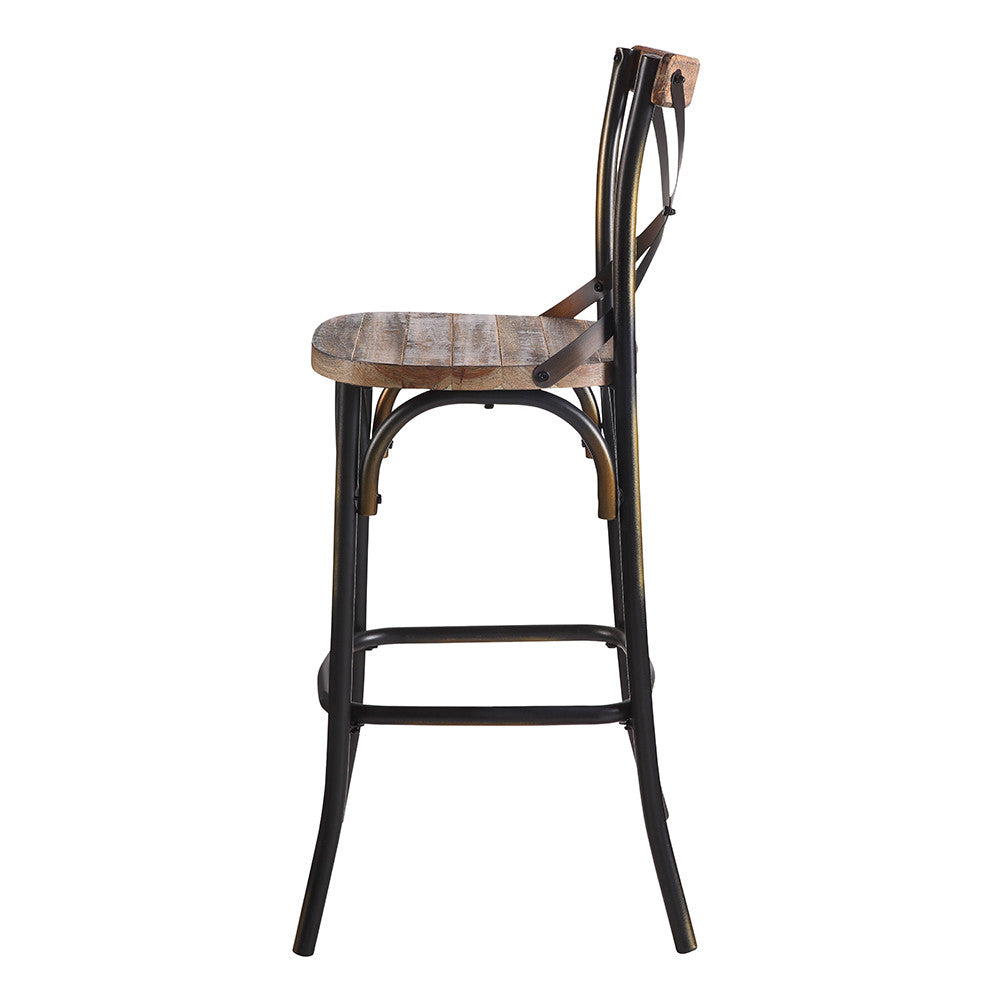 ACME 96805 Zaire Bar Chair (1 Piece), Antique Copper & Antique Oak, 29" Seat Height  4