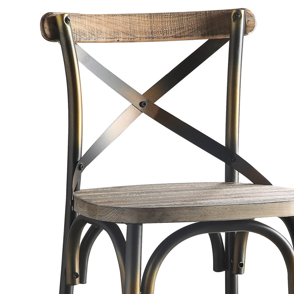 ACME 96805 Zaire Bar Chair (1 Piece), Antique Copper & Antique Oak, 29" Seat Height  5