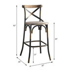 ACME 96805 Zaire Bar Chair (1 Piece), Antique Copper & Antique Oak, 29" Seat Height  6