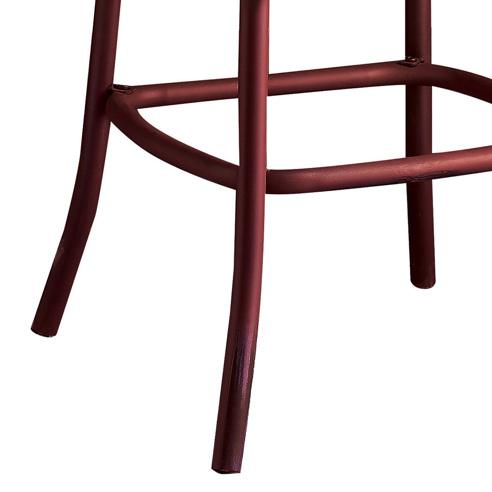 ACME 96808 Zaire Bar Chair (1 Piece), Antique Red & Antique Oak, 29" Seat Height  4