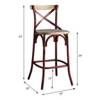 ACME 96808 Zaire Bar Chair (1 Piece), Antique Red & Antique Oak, 29" Seat Height  5