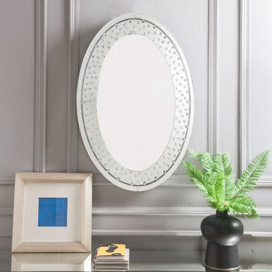 ACME 97022 Nysa Accent Mirror (Wall), Mirrored & Faux Crystals