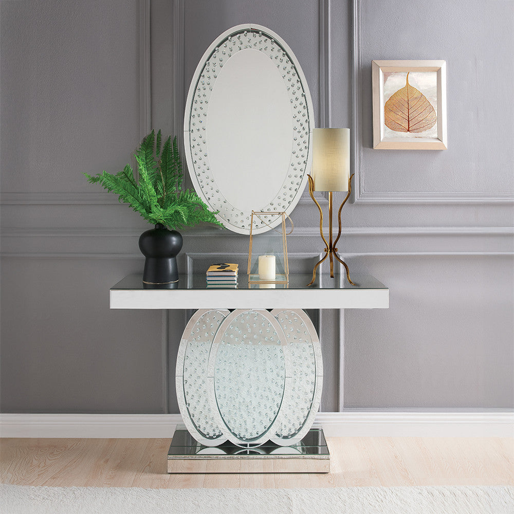 ACME 97022 Nysa Accent Mirror (Wall), Mirrored & Faux Crystals